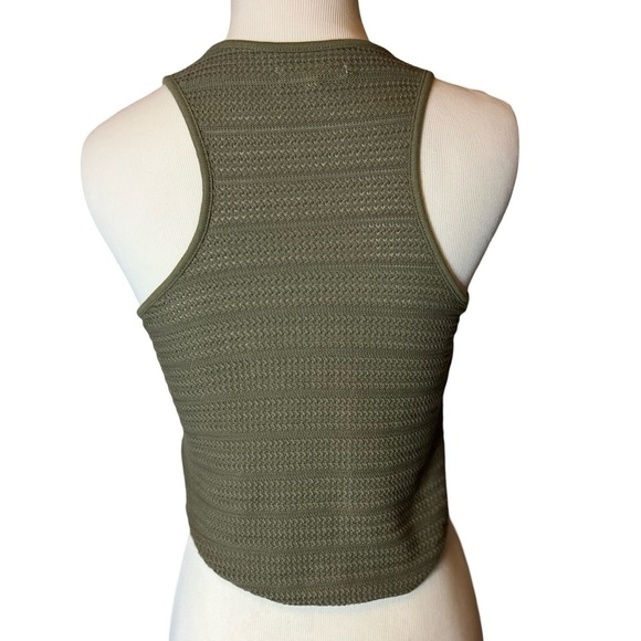 Madewell Women’s Knitted Olive Green Cropped Tank Top - Picture 6 of 10